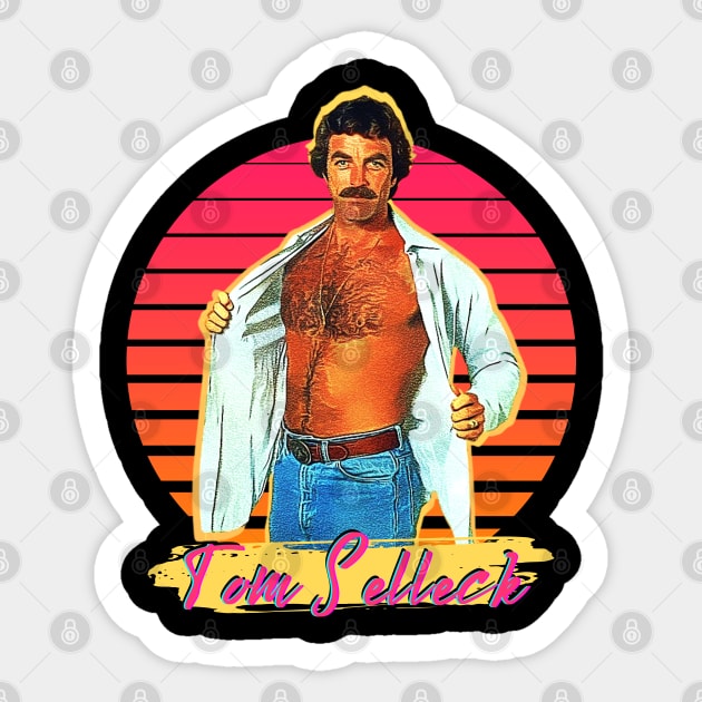 tom selleck retro Sticker by Chessfluencer